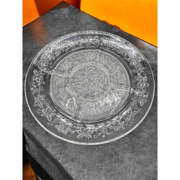 Vintage Princess House Fantasia Divided Serving Platter floral 13" - Picture 1 of 8